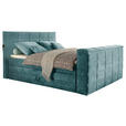 BOXSPRINGBETT 180/200 cm  in Petrol  - Petrol, KONVENTIONELL, Textil (180/200cm) - Carryhome