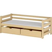 TÁROLÓS ÁGY 90/200 cm  feketefenyő színű  - feketefenyő színű/nyírfa színű, Modern, faalapú anyag/fa (90/200cm) - MID.YOU