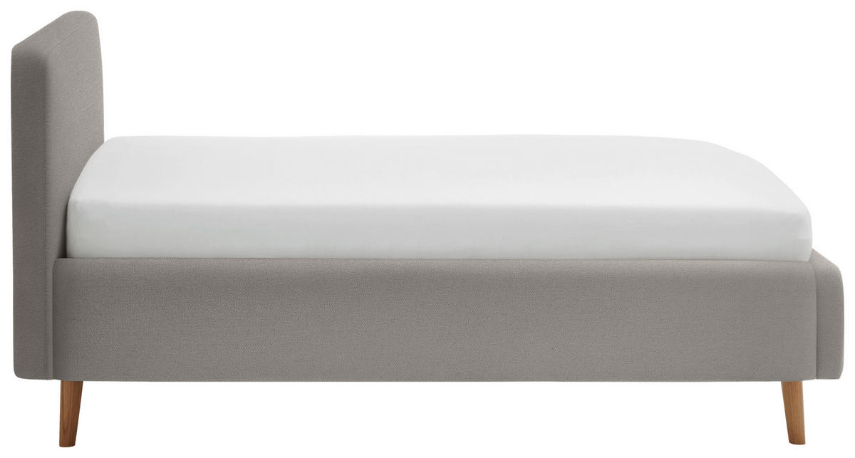 POLSTERBETT 120/200 cm  in Grau  - Eichefarben/Grau, Design, Holz/Textil (120/200cm) - Xora