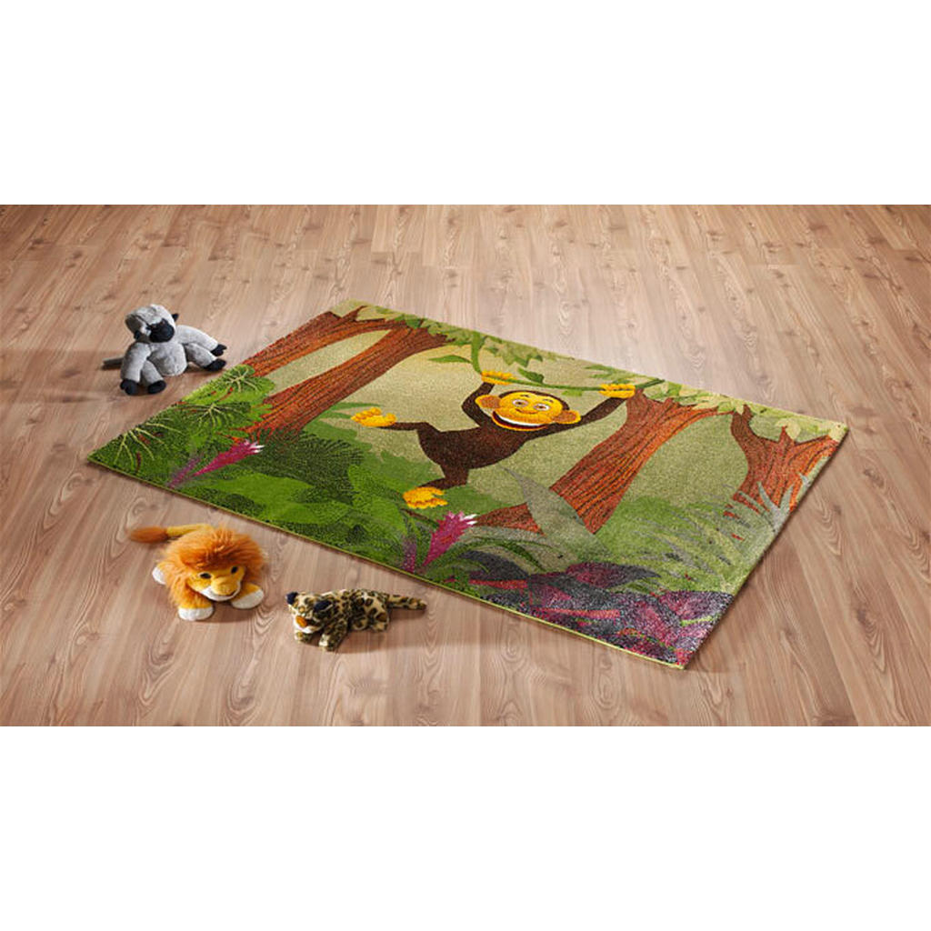 Thumbnail - Ben'n'jen Kinderteppich, Mehrfarbig, Textil, Affe, rechteckig, 80x150 cm, in verschiedenen Größen erhältlich, Teppiche &...