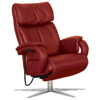 RELAXSESSEL Leder Rot  - Chromfarben/Rot, Design, Leder/Metall (74/85/98cm) - Himolla