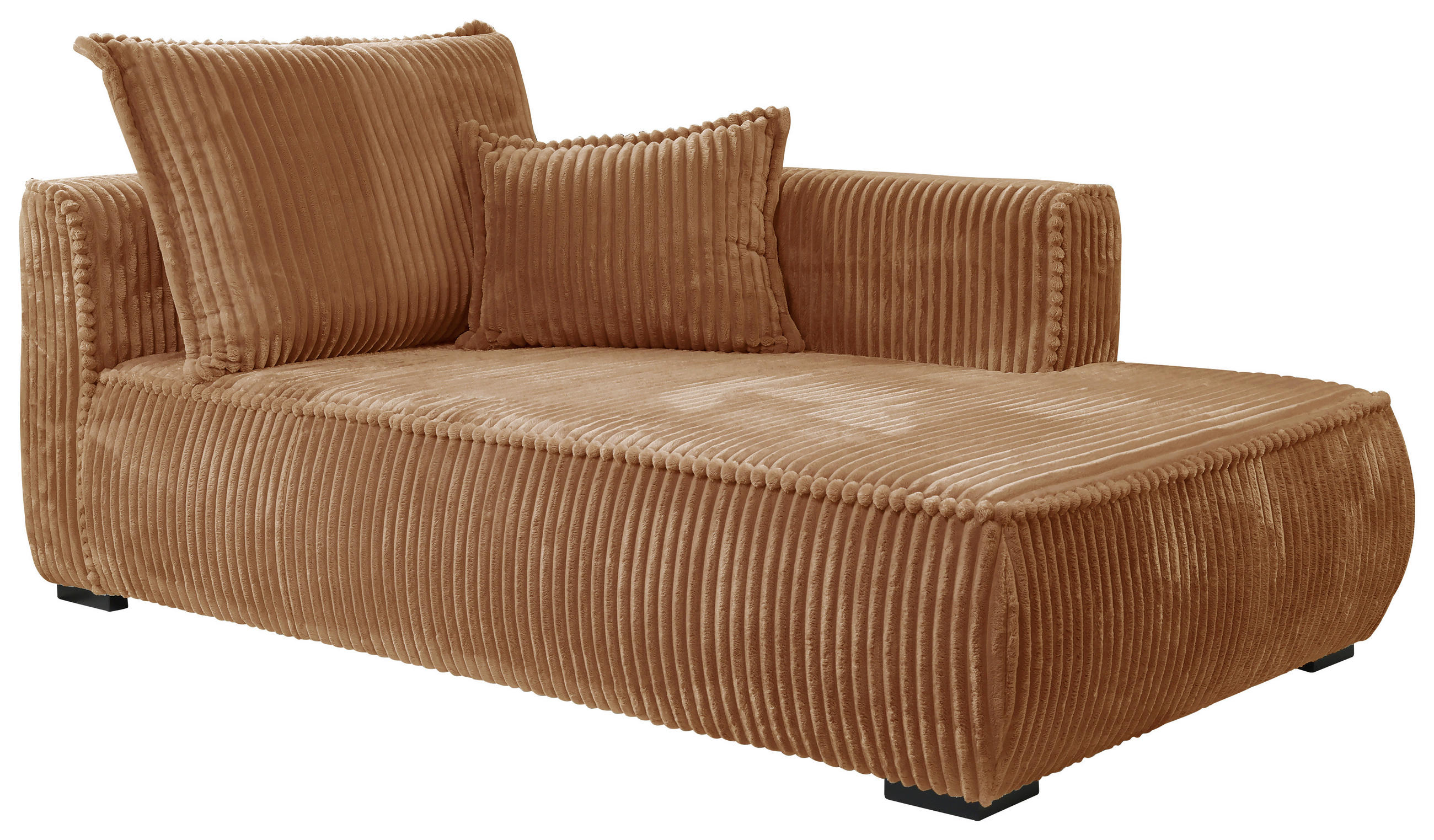 RÉCAMIERE Cord Rostfarben  - Rostfarben/Schwarz, Design, Holz/Textil (207/75/121cm) - MID.YOU