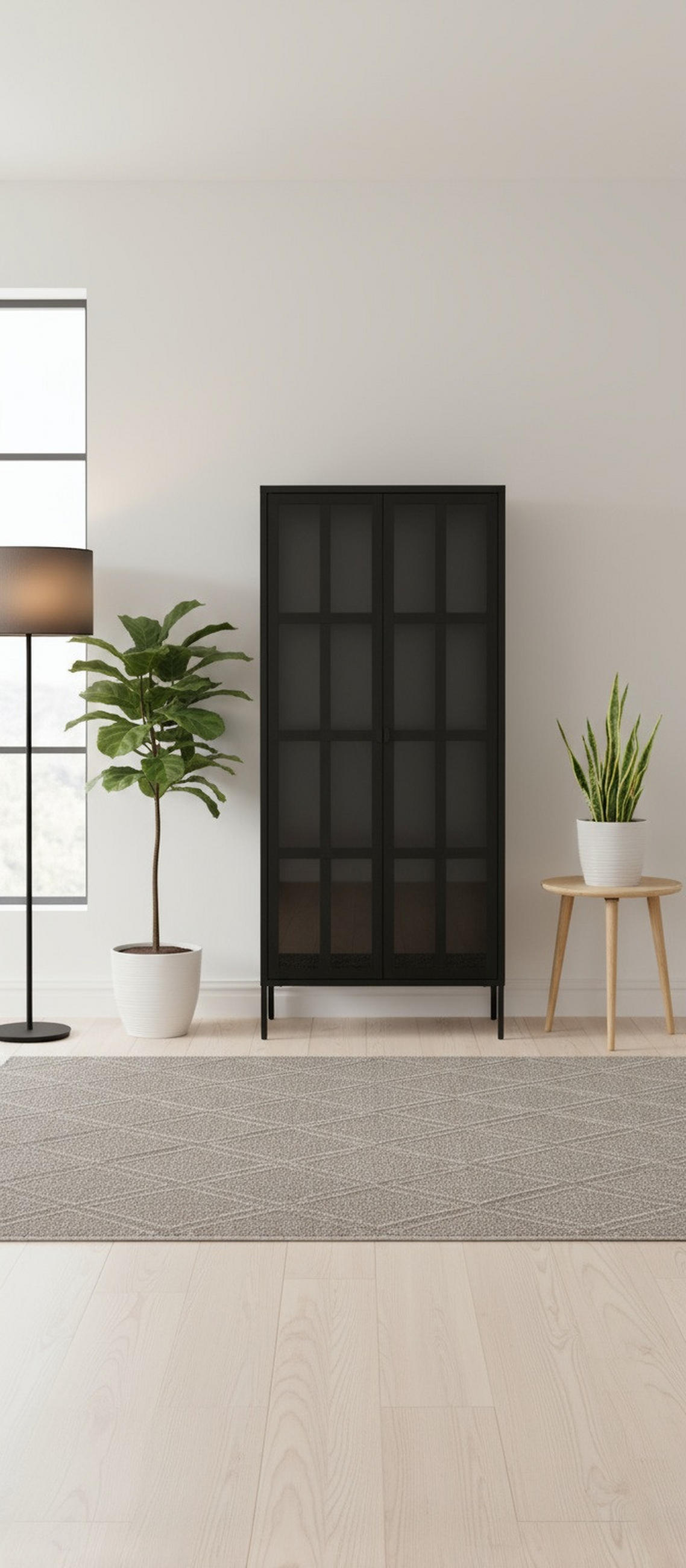 VITRINE  in Schwarz  - Schwarz, Design, Glas/Metall (80/180/35cm) - Xora