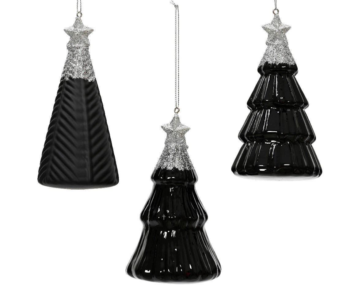 Ornamente Brad De Crăciun - negru, Basics, sticlă (12,60/12,60/12,60cm)