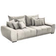 BIGSOFA in Feincord Creme  - Creme/Schwarz, KONVENTIONELL, Holz/Textil (280/67/120cm) - Carryhome