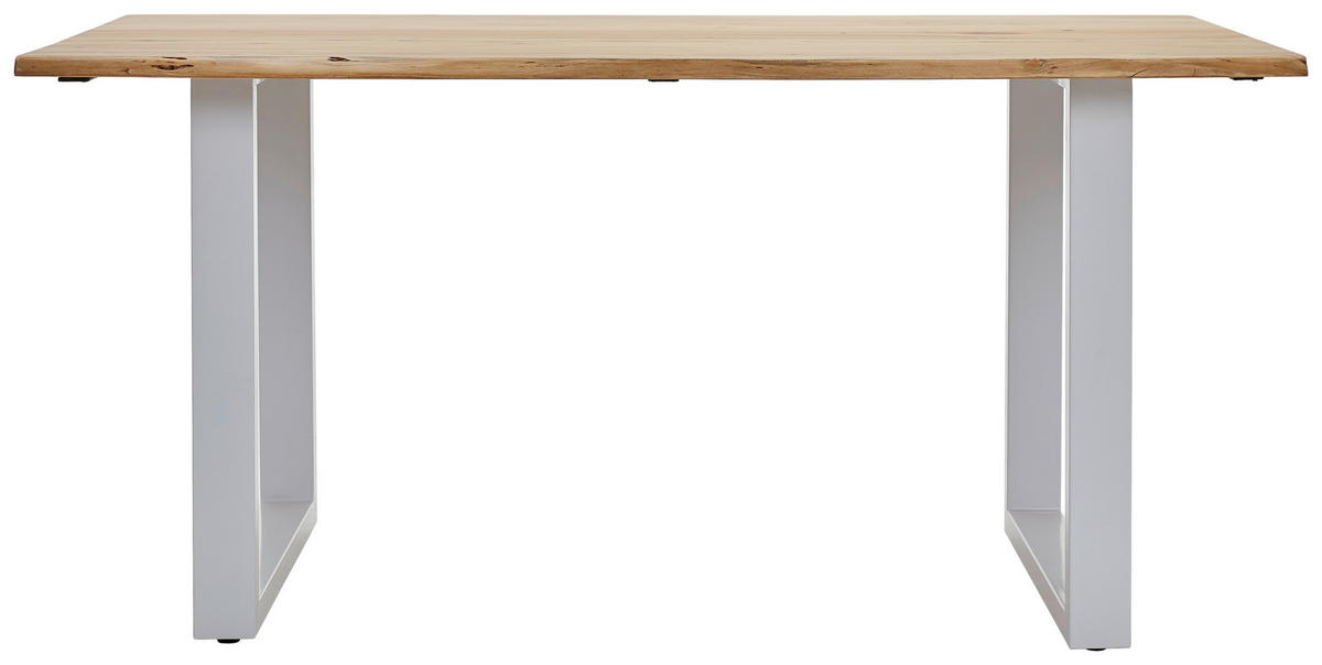 ÉTKEZŐASZTAL - akáciaszínű/fehér, Natur, fa/fém (160/90/76cm) - Livetastic