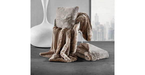 FELLDECKE BÄR 150/200 cm  - Beige, Design, Textil (150/200cm) - Novel