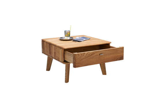 COUCHTISCH in Holz 70/70/45 cm - Champagner/Eichefarben, KONVENTIONELL, Holz/Metall (70/70/45cm) - Voleo