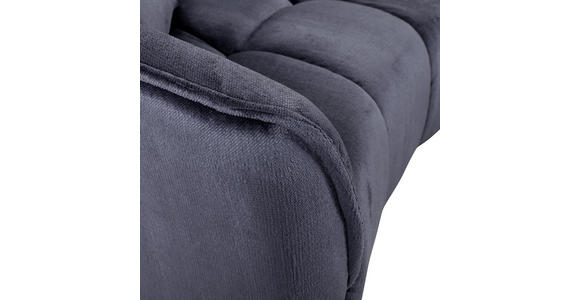 BIGSOFA Plüsch Dunkelgrau  - Dunkelgrau/Schwarz, KONVENTIONELL, Kunststoff/Textil (250/75/107cm) - Carryhome