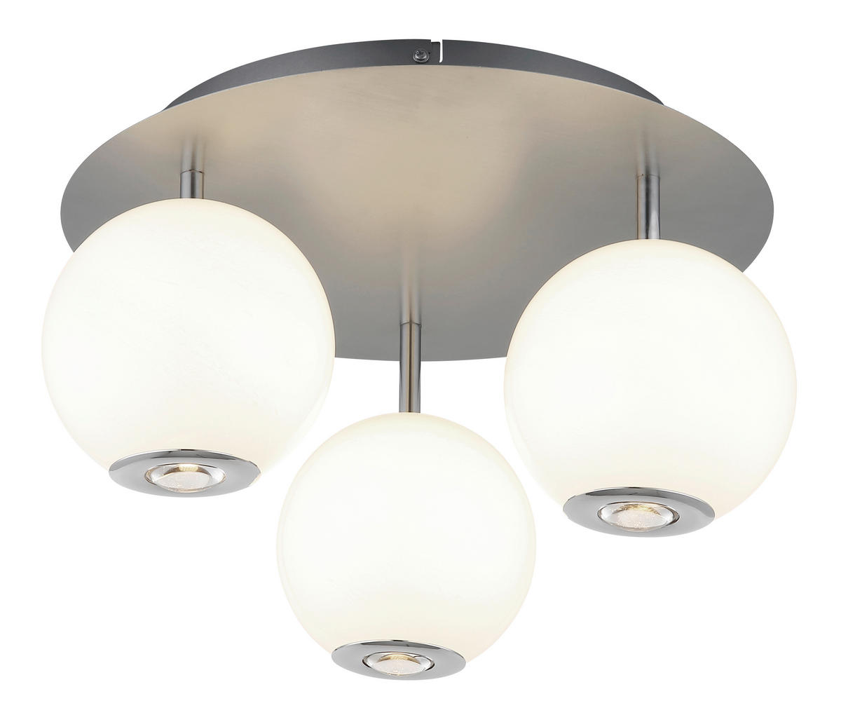 STROPNÍ LED SVÍTIDLO, 42/25 cm  - šedá/bílá, Konvenční, kov/plast (42/25cm) - Globo