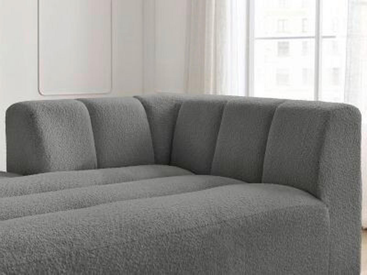 SOFAELEMENT ANNECY Bouclé Dunkelgrau  - Dunkelgrau/Schwarz, MODERN, Kunststoff/Textil (120/72/170cm)