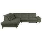 ECKSOFA Dunkelgrün Webstoff  - Dunkelgrün/Schwarz, KONVENTIONELL, Textil/Metall (225/288cm) - Carryhome