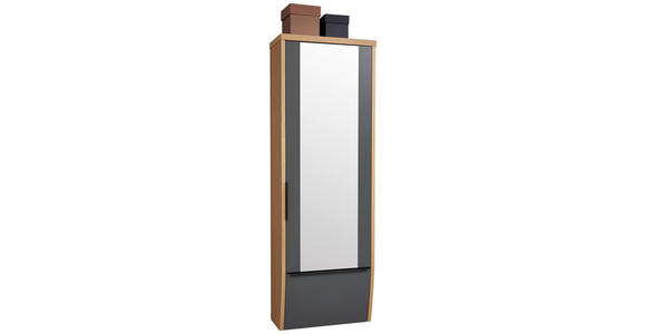 GARDEROBENSCHRANK 64/187/31 cm - Eiche Bianco/Anthrazit, Design, Glas/Holzwerkstoff (64/187/31cm) - Dieter Knoll