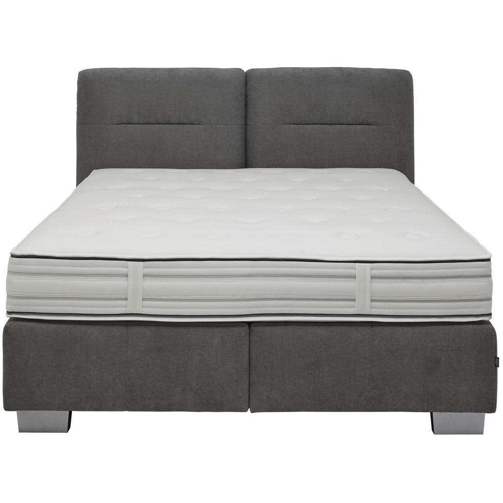 Thumbnail - Dieter Knoll Boxspringbett, Anthrazit, Textil, Uni, H2 + H3, 7-Zonen, Höhe ca. 31 cm, 160x200 cm, Textiles Vertrauen - O...