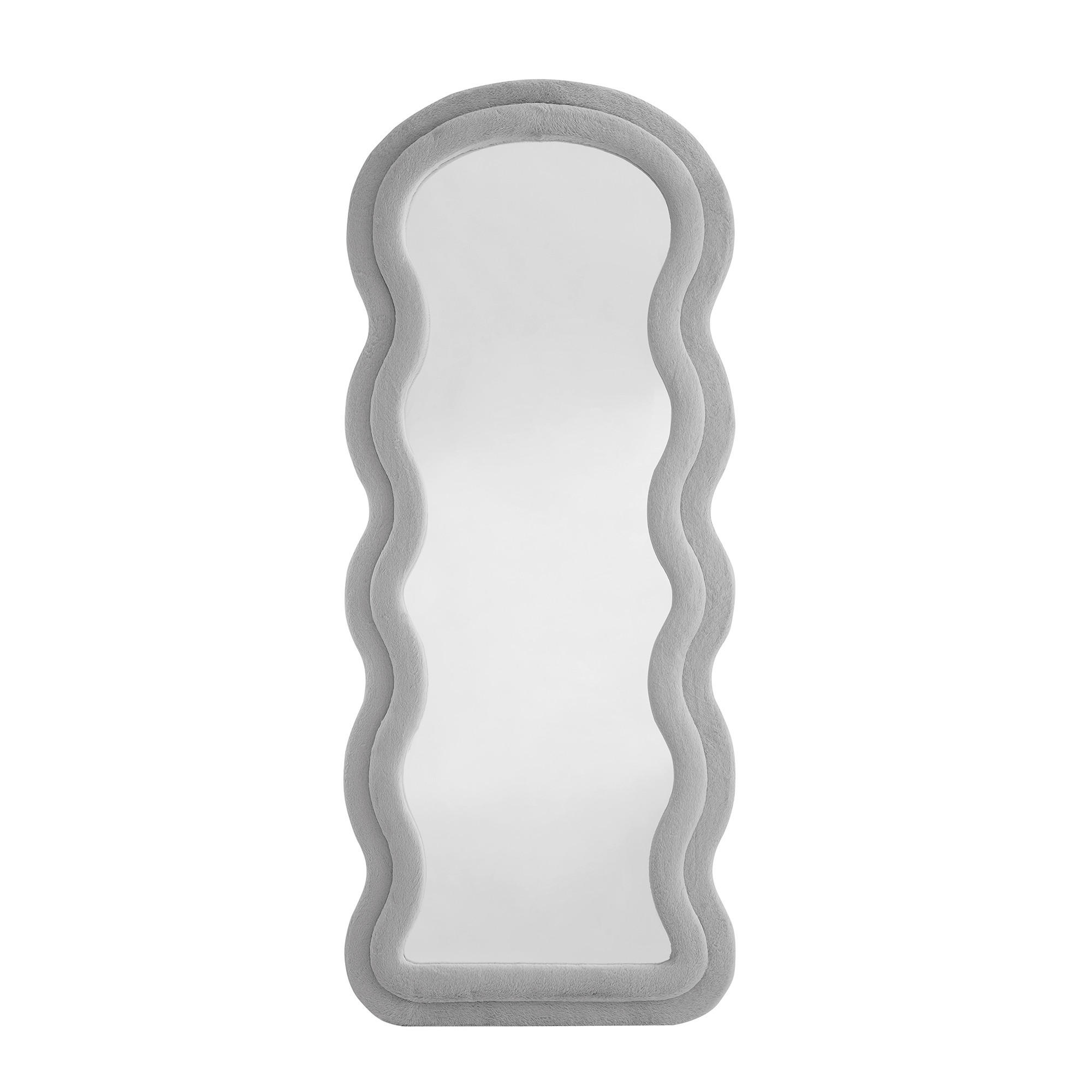 STANDSPIEGEL 70/170/3 cm, Hellgrau  - Hellgrau, Design, Glas/Holzwerkstoff (70/170/3cm) - Livetastic