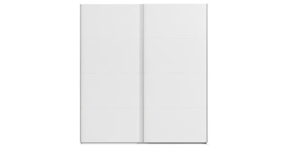 SCHWEBETÜRENSCHRANK  in Weiß  - Alufarben/Weiß, Basics, Holzwerkstoff/Metall (201/223/68cm) - Novel