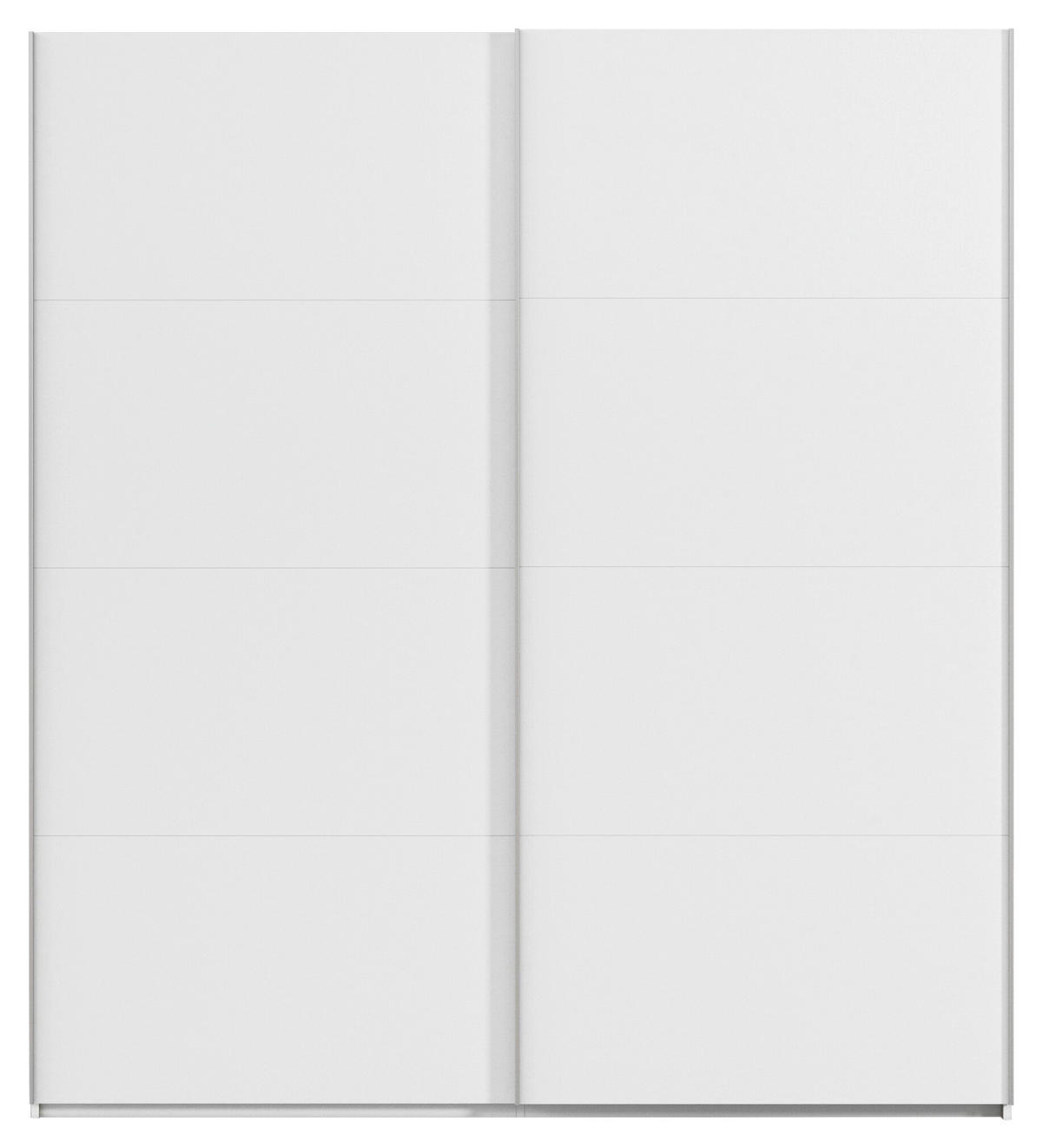 SCHWEBETÜRENSCHRANK 201/223/68 cm 2-türig Weiß  - Alufarben/Weiß, Basics, Holzwerkstoff/Metall (201/223/68cm) - Novel
