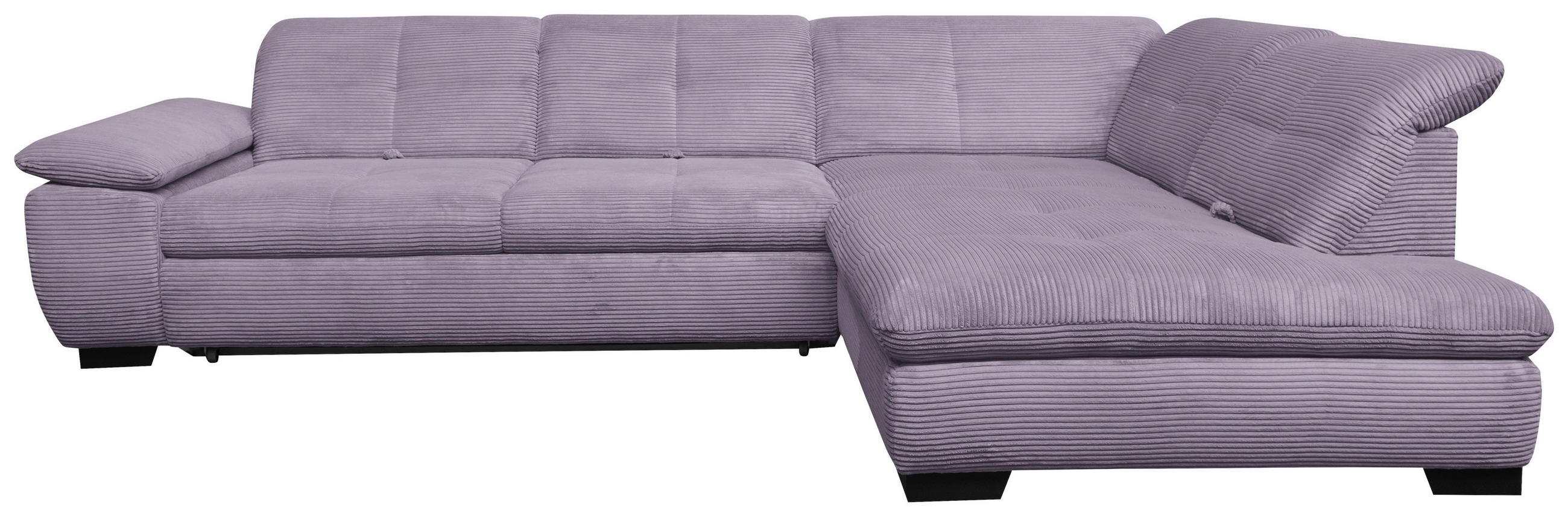 ECKSOFA in Cord Lila  - Lila/Schwarz, Design, Textil/Metall (313/242cm) - Xora