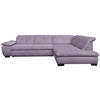 ECKSOFA in Cord Lila  - Lila/Schwarz, Design, Textil/Metall (313/242cm) - Xora