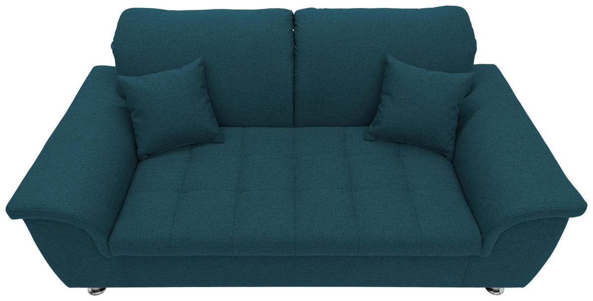 2-SITZER-SOFA in Webstoff Dunkelblau  - Chromfarben/Dunkelblau, KONVENTIONELL, Textil/Metall (190/81/97cm) - MID.YOU