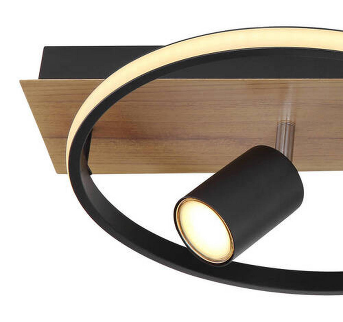 LED-DECKENLEUCHTE 36 W    62/32/16,5 cm  - Dunkelbraun/Opal, Design, Holz/Kunststoff (62/32/16,5cm) - Globo