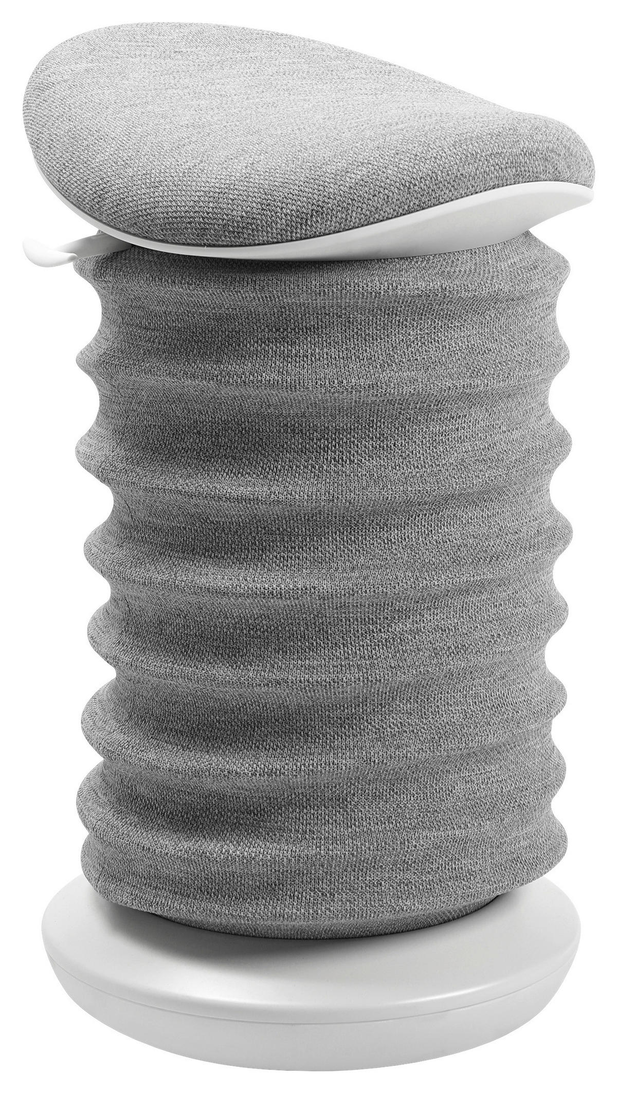 BÜROHOCKER   Weiss, Hellgrau  - Weiss/Hellgrau, Design, Kunststoff/Textil (37,5/53-64/36cm) - Topstar