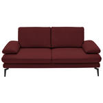 2,5-SITZER  in Echtleder Rot   - Rot/Schwarz, Design, Leder/Metall (196/86/104cm) - Dieter Knoll