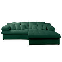 ECKSOFA Naomi in Chenille Grün Rückenkissen  284/243 cm  - Schwarz/Grün, Design, Kunststoff/Textil (284/243cm) - P & B
