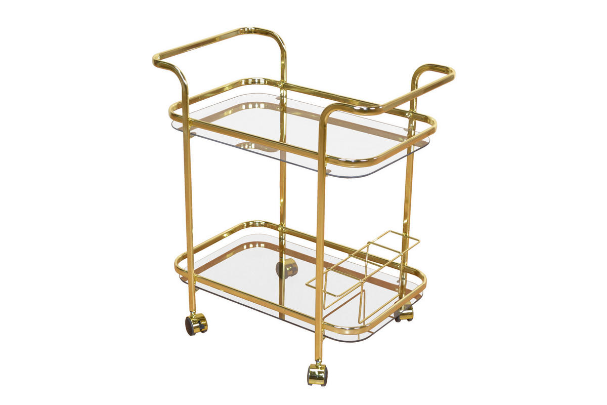 SERVIERWAGEN Messingfarben  - Messingfarben, Design, Glas/Kunststoff (44/69/75cm) - MID.YOU