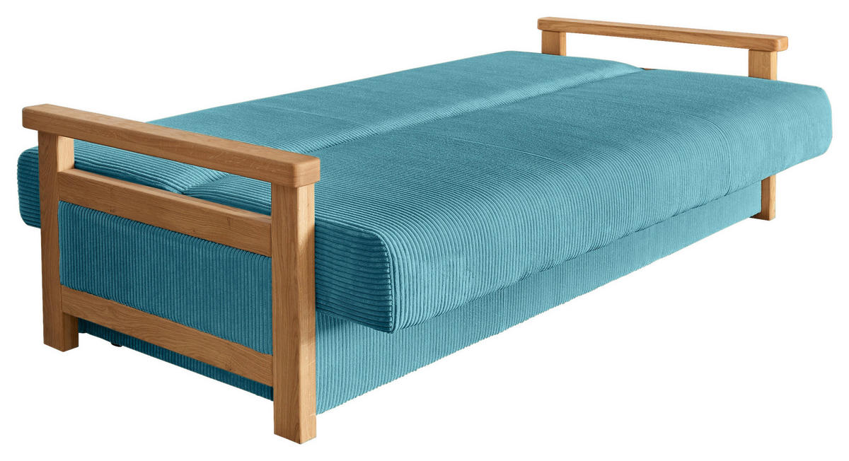 ROZKLADACIA POHOVKA, textil, svetlomodrá - svetlomodrá/prírodná farba, Design, drevo/textil (220/90/90cm) - P & B