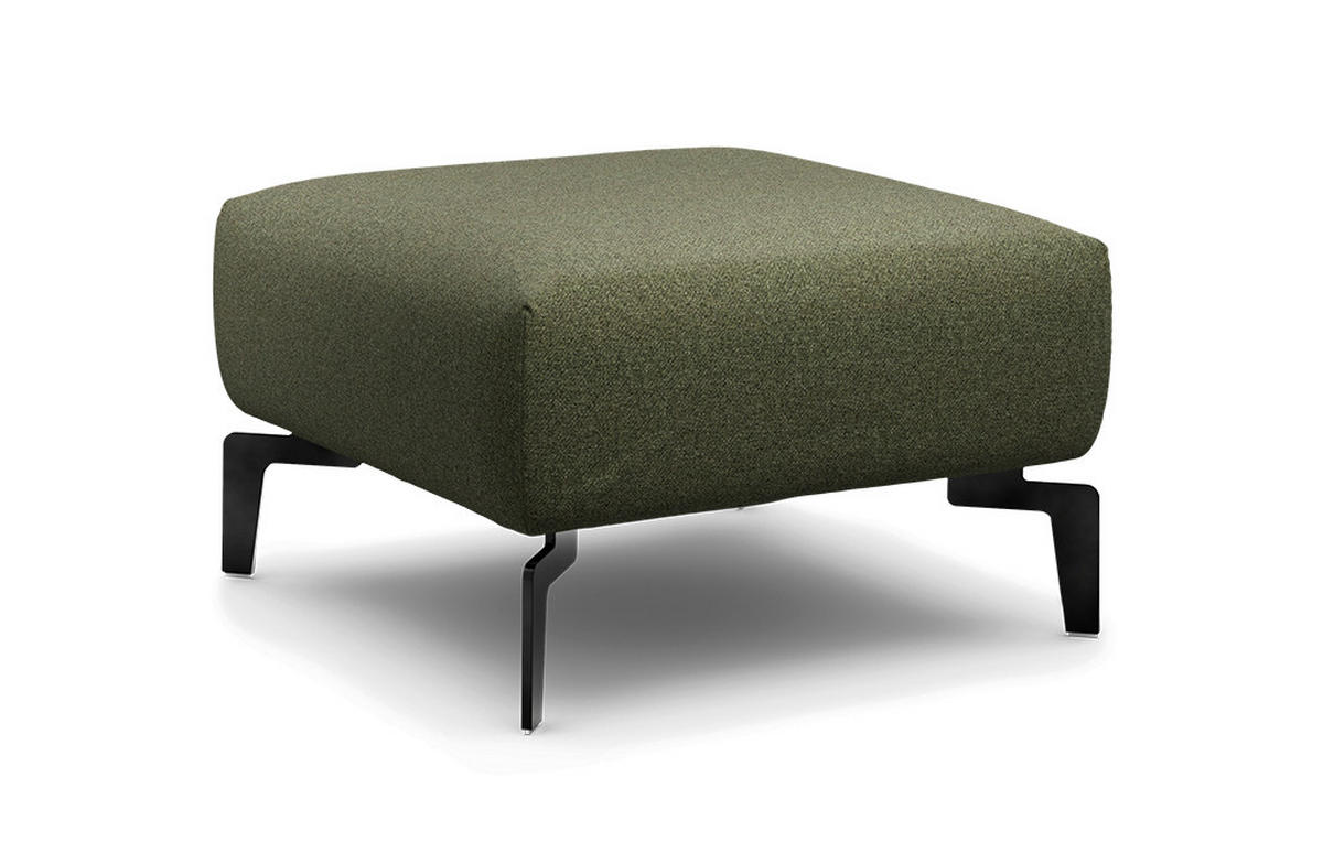 HOCKER Chenille Waldgrün  - Waldgrün/Schwarz, Design, Textil/Metall (70/70/46cm) - SENSOO