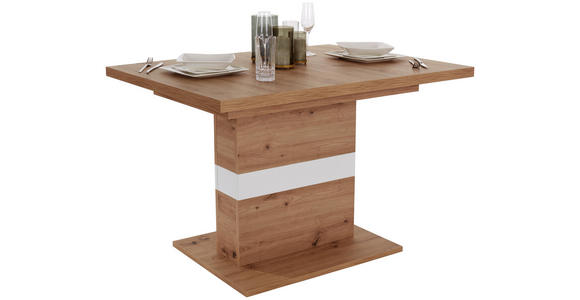 Ausziehtisch Kashmir 120 Az - Eichefarben/Weiß, MODERN, Holzwerkstoff (120/75,9/80cm) - James Wood