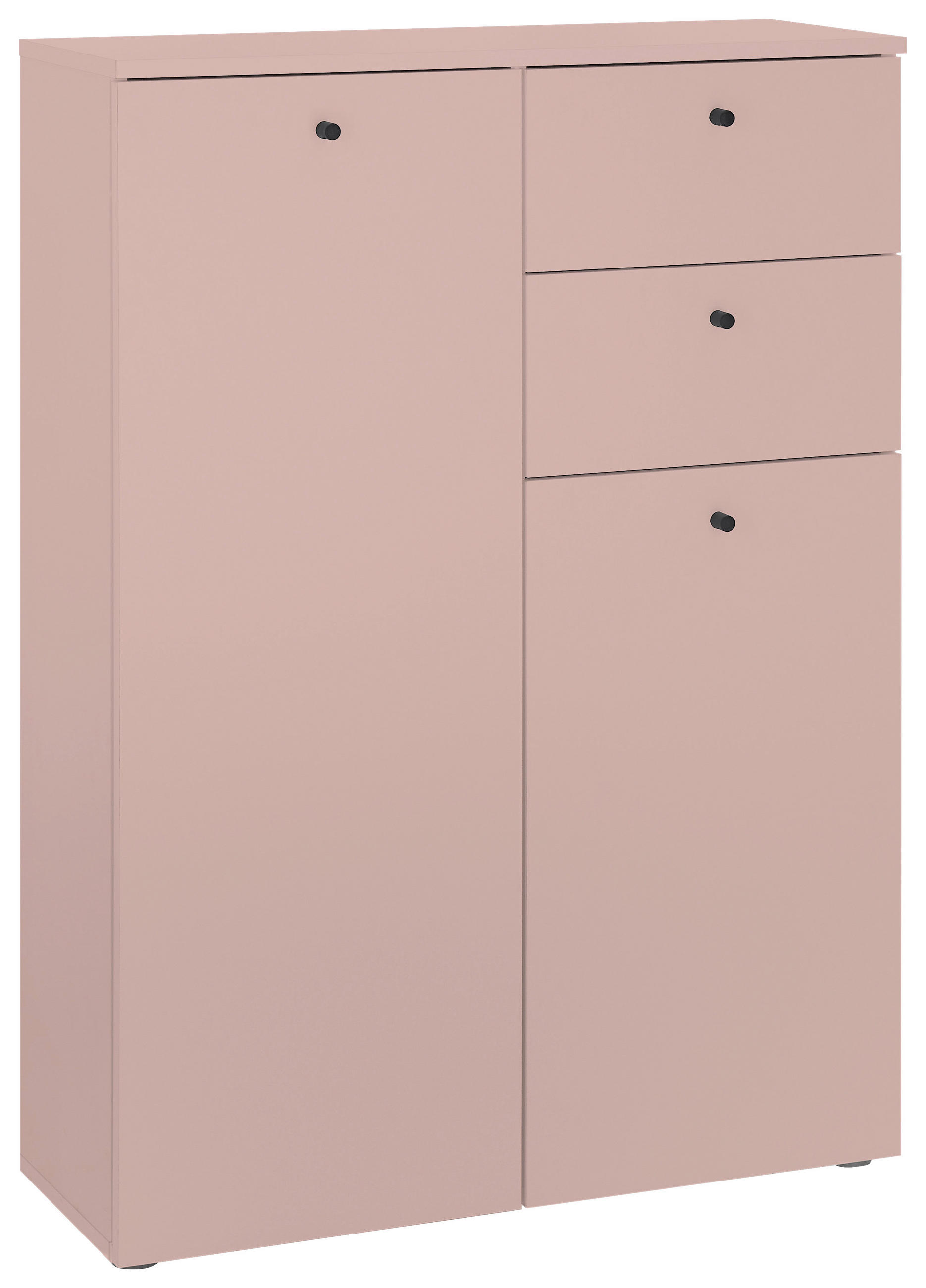MIDISCHRANK 80/110/30 cm - Schwarz/Rosa, MODERN, Holzwerkstoff/Kunststoff (80/110/30cm) - MID.YOU