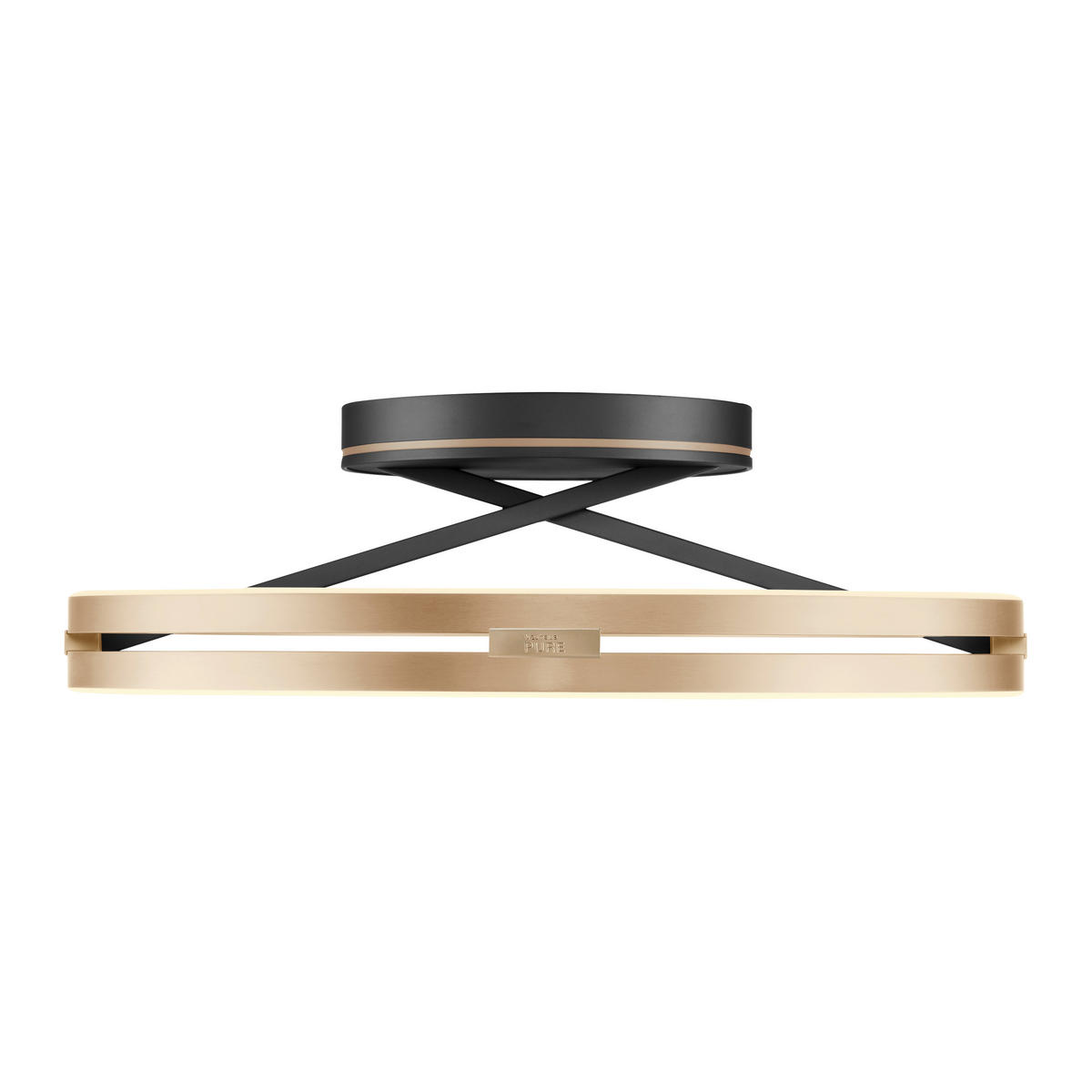 LED-DECKENLEUCHTE 60/60/17.8 cm  - Messingfarben/Schwarz, Design, Kunststoff/Metall (60/60/17.8cm) - Neuhaus PURE