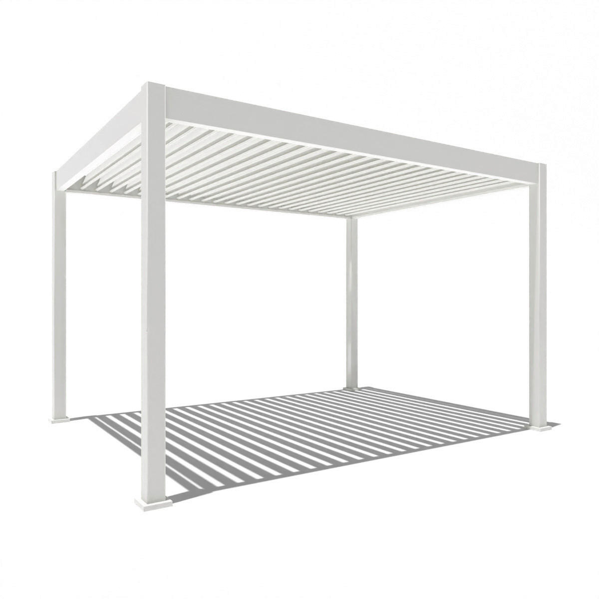 PERGOLA 300/255/400 cm   - Weiß Hochglanz, Basics, Metall (300/255/400cm) - Gardenson