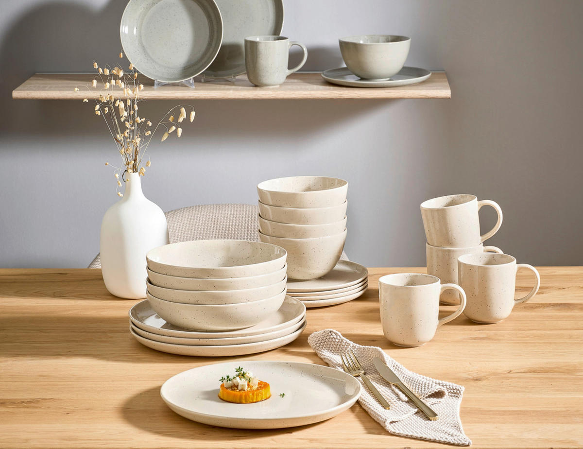 KOMBINIRANI SERVIS  Stilo   20-delni     - sivobež, Trend, keramika (29,5cm) - ASA