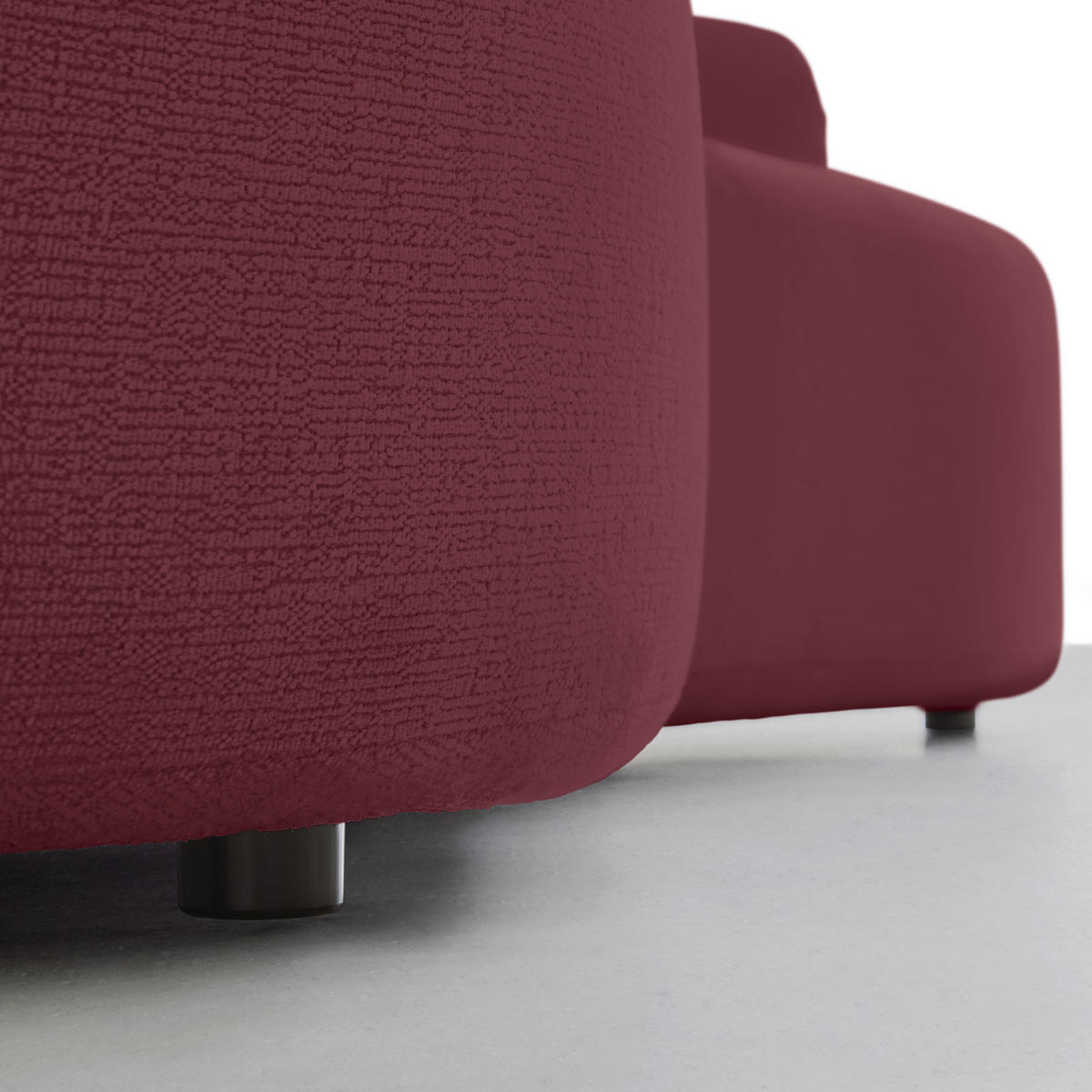 BIG SOFFA i chenille bordeaux  - bordeaux/svart, Modern, textil/plast (235/72/110cm) - MID.YOU