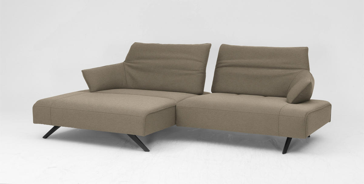 ECKSOFA in Struktur Beige  165/276 cm  - Anthrazit/Beige, Design, Textil/Metall (165/276cm) - Himolla