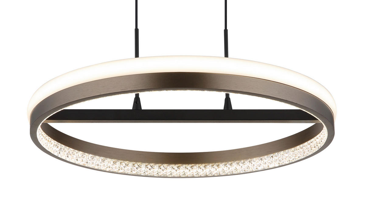 LED-HÄNGELEUCHTE 39,7/150 cm    - Klar/Dunkelgrau, Design, Kunststoff/Metall (39,7/150cm) - Globo
