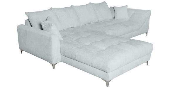 ECKSOFA Hellgrau Chenille  - Chromfarben/Hellgrau, KONVENTIONELL, Textil/Metall (227/329cm) - Carryhome