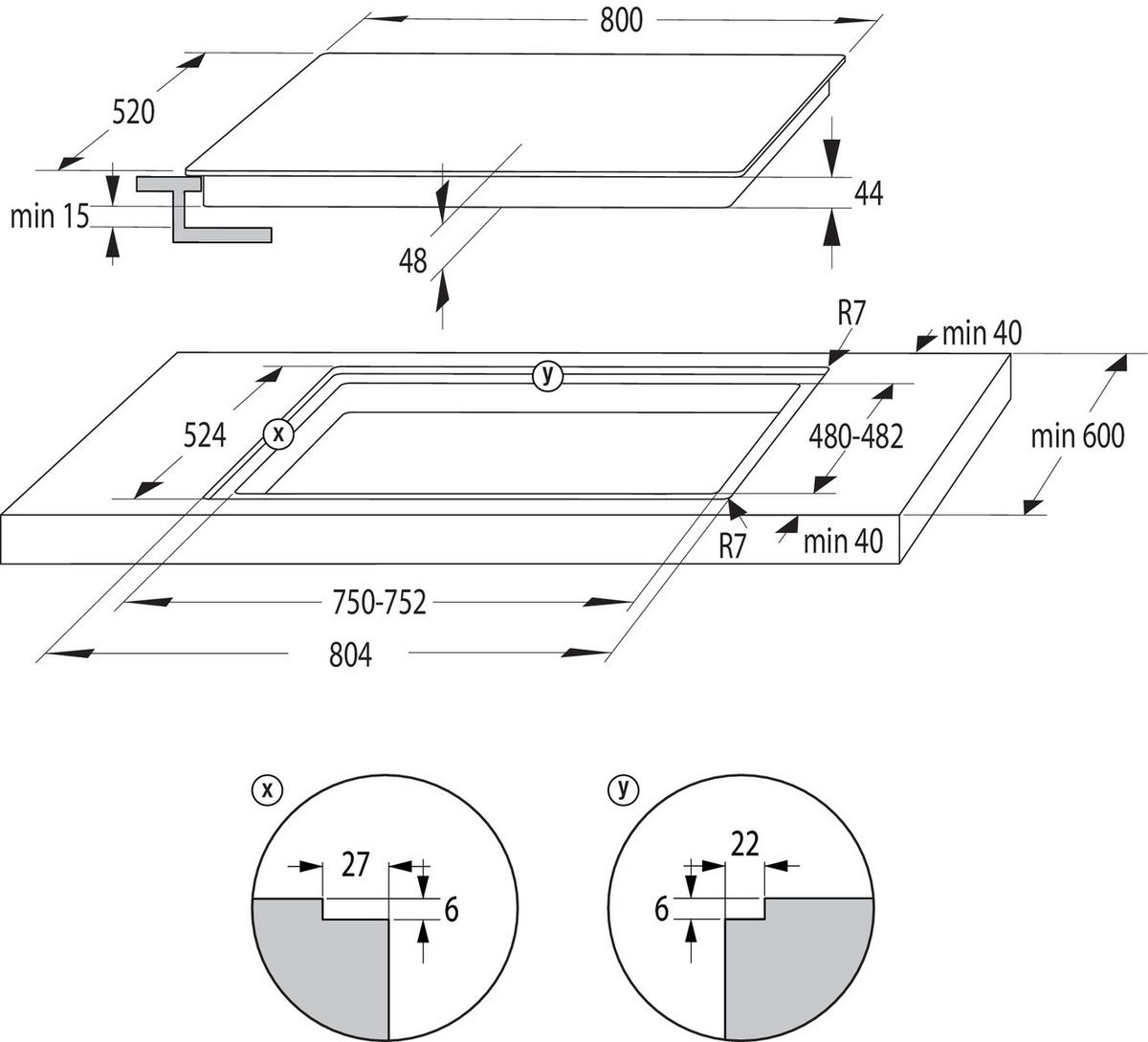 INDUKTIONSKOCHFELD HI8532BSCE  - Schwarz, Basics, Glas (80/4,8/52cm) - Hisense