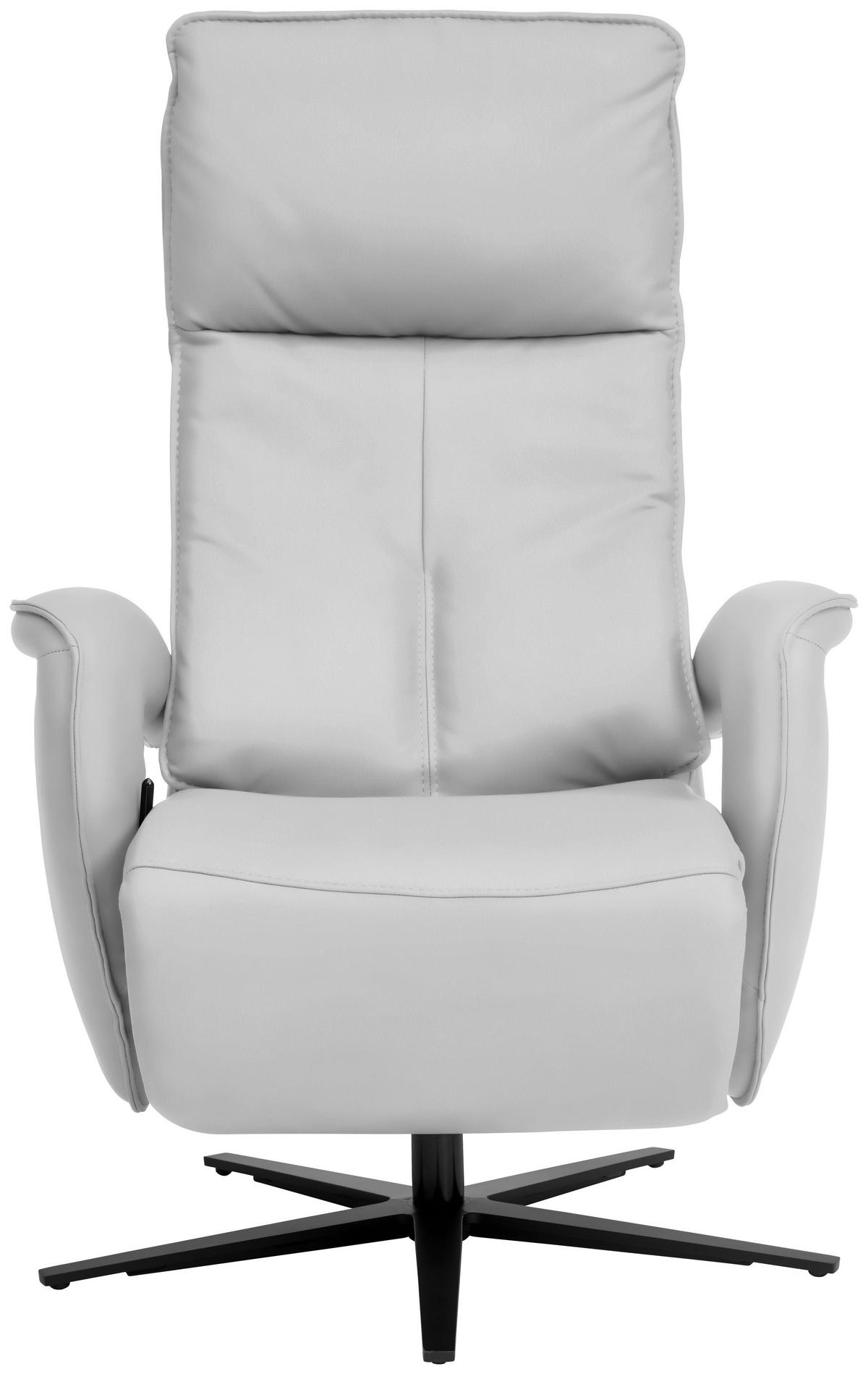 RELAXSESSEL in Leder Weiß  - Schwarz/Weiß, Design, Leder/Metall (77/119/87cm) - Valdera
