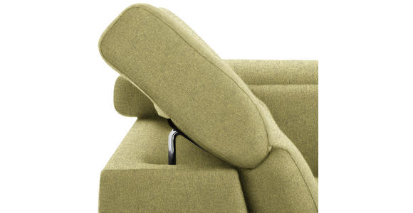 WOHNLANDSCHAFT inkl.Funktionen Grün Webstoff - Silberfarben/Grün, Design, Textil/Metall (226/320/168cm) - Xora