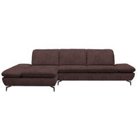 ECKSOFA  in Flachgewebe Dunkelbraun  200/315 cm  - Dunkelbraun/Schwarz, Design, Textil/Metall (200/315cm) - Chilliano