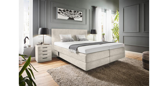 BOXSPRINGBETT 180/200 cm  in Creme  - Creme, KONVENTIONELL, Holz/Textil (180/200cm) - Dieter Knoll