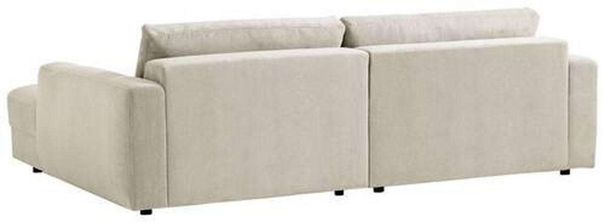 ECKSOFA in Cord Creme  - Creme/Schwarz, Modern, Textil (250/176cm) - Trendmanufaktur