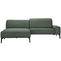 ECKSOFA in Mikrofaser Dunkelgrün  - Dunkelgrün/Schwarz, Design, Textil/Metall (203/266cm) - Johann Jakob