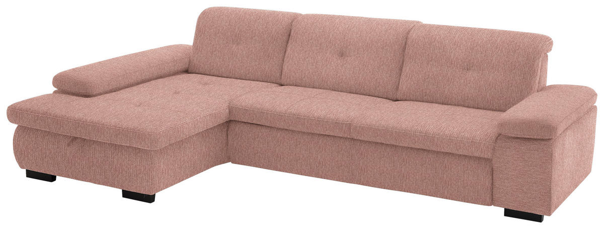 ECKSOFA in Flachgewebe Orange  - Schwarz/Orange, Design, Textil/Metall (174/297cm) - Beldomo Style