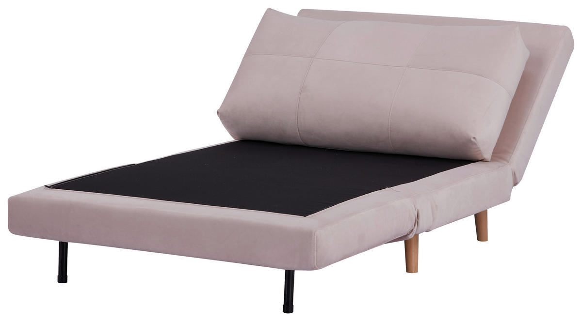SCHLAFSESSEL Samt Rosa    - Naturfarben/Rosa, Design, Holz/Textil (100/82/91cm) - Ti'me