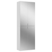 MEHRZWECKSCHRANK 65/193/37 cm  in Weiß  - Chromfarben/Schwarz, MODERN, Glas/Holzwerkstoff (65/193/37cm) - MID.YOU